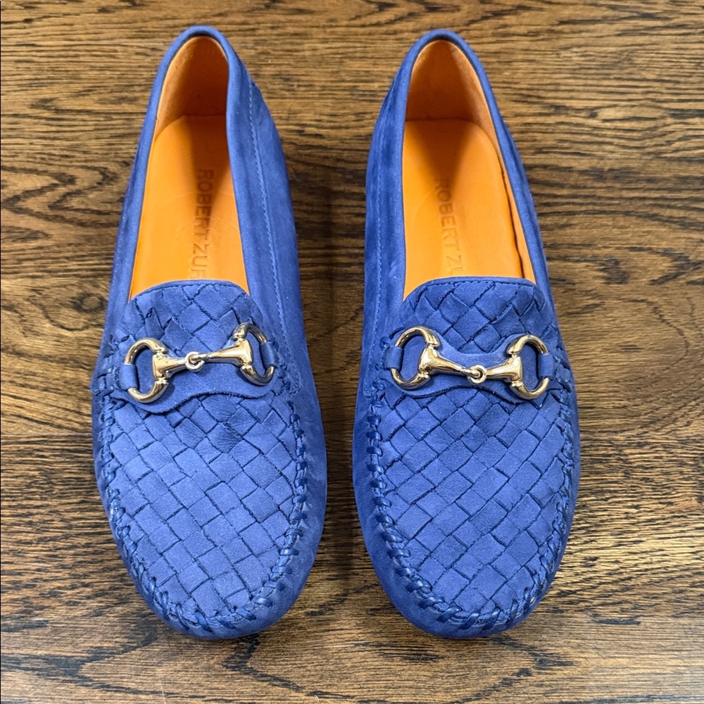 Robert Zur Perlata Suede Driving Shoe Royal Blue Size 9